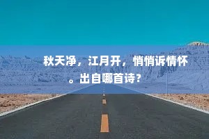 　　秋天净，江月开，悄悄诉情怀。出自哪首诗？