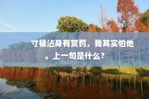 　　寸禄沾身有赏罚，我其实怕他。上一句是什么？