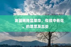 　　贪饕贿赂显荣华，似镜中看花。的意思及出处