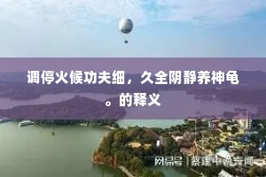 调停火候功夫细，久全阴静养神龟。的释义