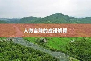 人微言贱的成语解释