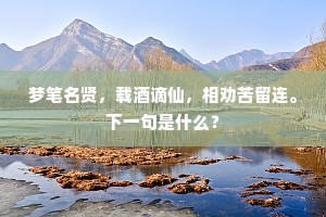 梦笔名贤，载酒谪仙，相劝苦留连。下一句是什么？