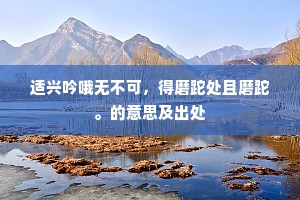 适兴吟哦无不可，得磨跎处且磨跎。的意思及出处