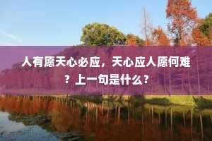 人有愿天心必应，天心应人愿何难？上一句是什么？