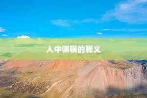 人中骐骥的释义
