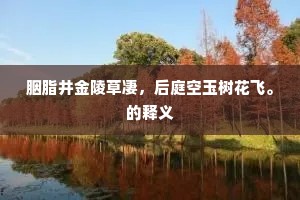 胭脂井金陵草凄，后庭空玉树花飞。的释义