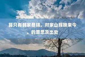 算只有韩家昼锦，对家山辉映来今。的意思及出处