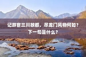 记游宦三川故都，尽龙门风物何如？下一句是什么？