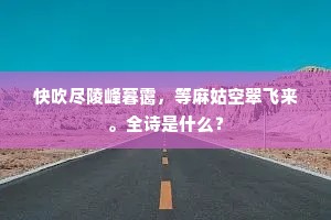 快吹尽陵峰暮霭，等麻姑空翠飞来。全诗是什么？