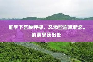 谁学下宫腰种柳，又添些眉黛新愁。的意思及出处