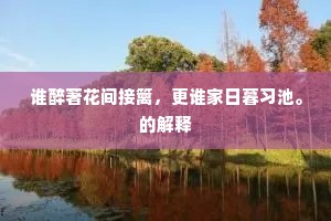 谁醉著花间接篱，更谁家日暮习池。的解释