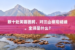 数十处芙蓉画舸，对三山楼观嵯峨。全诗是什么？