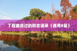 丁程鑫说过的励志语录（通用8篇）