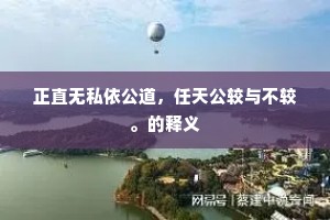 正直无私依公道，任天公较与不较。的释义