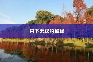 日下无双的解释