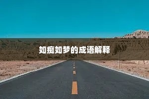 如痴如梦的成语解释