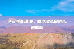 浮云四敛见膧胧，蟾泣秋霄海雾空。的解释