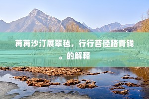 苒苒沙汀展翠毡，行行苔径踏青钱。的解释