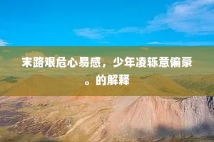 末路艰危心易感，少年凌轹意偏豪。的解释