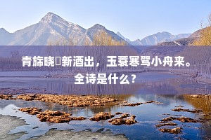 青旆晓誇新酒出，玉蓑寒驾小舟来。全诗是什么？