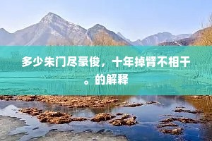 多少朱门尽豪俊，十年掉臂不相干。的解释