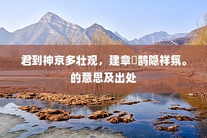 君到神京多壮观,建章鳷鹊隐祥氛。的意思及出处 君到神京多壮观,建章鳷鹊隐祥氛。的意思及出处