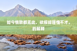 如今情致都无此，欲报琼瑶愧不才。的解释