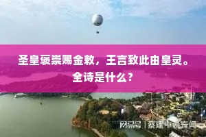 圣皇褒崇赐金敕，王言致此由皇灵。全诗是什么？