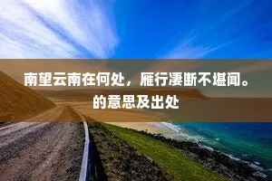 南望云南在何处，雁行凄断不堪闻。的意思及出处