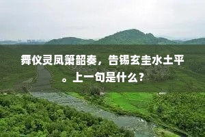 舞仪灵凤箫韶奏，告锡玄圭水土平。上一句是什么？
