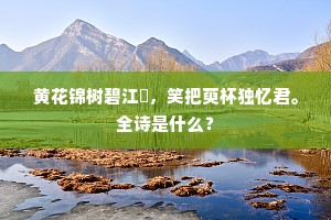 黄花锦树碧江濆，笑把萸杯独忆君。全诗是什么？