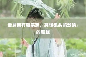 羡君自有朝宗志，莫怪矶头鸥鹭猜。的解释