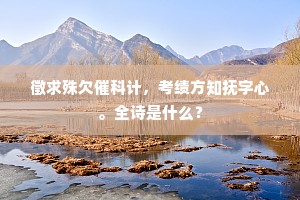 徵求殊欠催科计，考绩方知抚字心。全诗是什么？