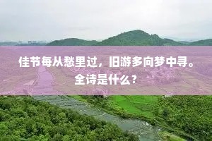 佳节每从愁里过，旧游多向梦中寻。全诗是什么？