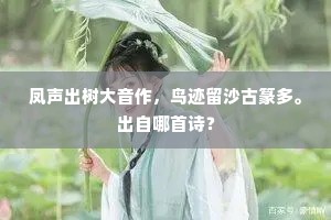 凤声出树大音作，鸟迹留沙古篆多。出自哪首诗？