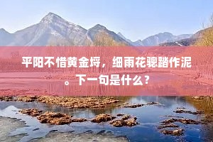 平阳不惜黄金埒，细雨花骢踏作泥。下一句是什么？