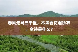 春风走马三千里，不废看花君绣衣。全诗是什么？