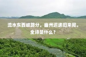 流水东西岐路分，幽州迢递旧来闻。全诗是什么？