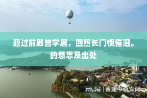 迥过前殿曾学眉，回照长门惯催泪。的意思及出处