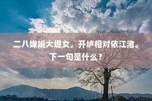 二八婵娟大堤女，开垆相对依江渚。下一句是什么？