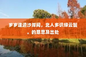 岁岁逢迎沙岸间，北人多识绿云鬟。的意思及出处