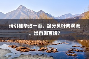 诗引棣华沾一雨，经分贝叶向双流。出自哪首诗？