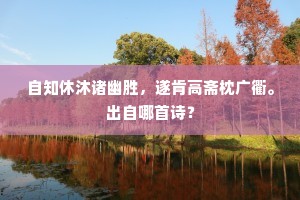 自知休沐诸幽胜，遂肯高斋枕广衢。出自哪首诗？