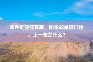 此外唯应任真宰，同尘敢是道门枢。上一句是什么？