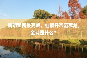 晴明紫阁最高峰，仙掖开帘范彦龙。全诗是什么？