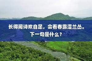 长得闻诗欢自足，会看春露湿兰丛。下一句是什么？