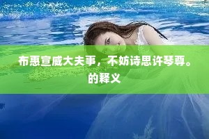 布惠宣威大夫事，不妨诗思许琴尊。的释义