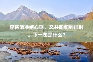 应将清净结心期，又共阳和到郡时。下一句是什么？