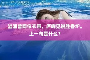 湓浦曾闻似衣带，庐峰见说胜香炉。上一句是什么？