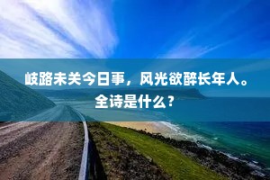 岐路未关今日事，风光欲醉长年人。全诗是什么？